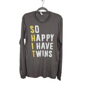 So Happy I Have Twins Funny Twin‎ Parents New Dad Mom T-Shirt Size large